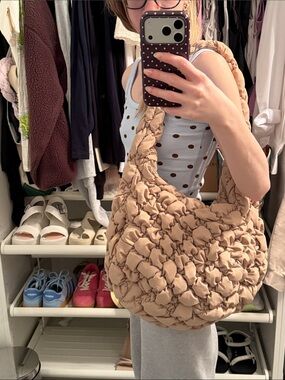 Babaton Beige Woven Padded Shoulder Bag - Women's Fashion Tote